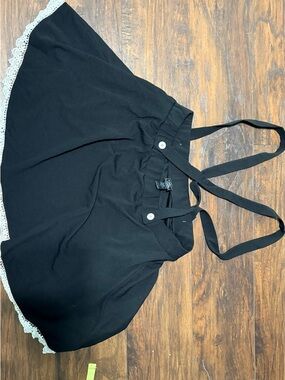 Black Mini Skirt with Lace Trim